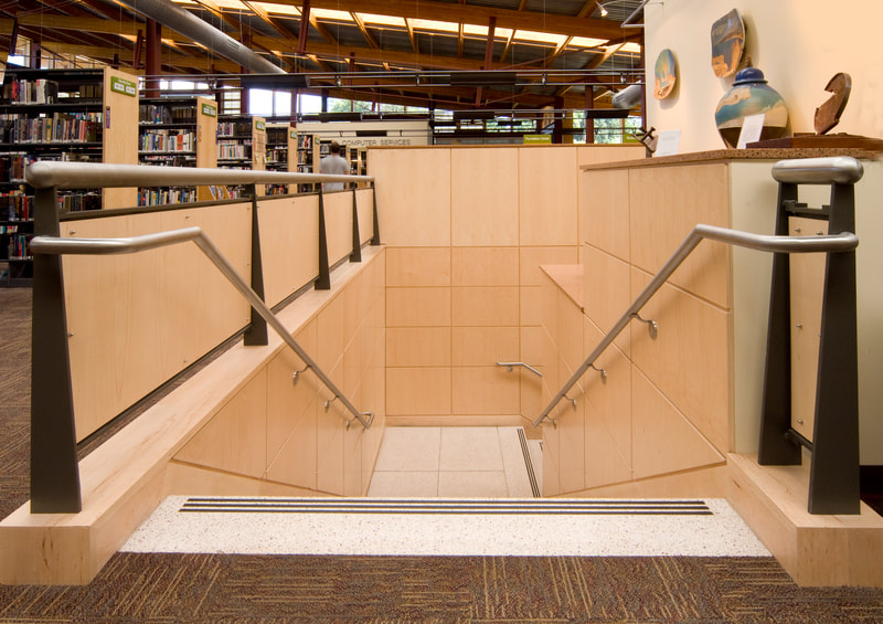 Public space library millwork
